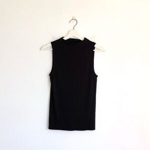 NWT Everlane Black Supima Cotton Funnel Neck Tank Top Size Medium Neutral Office